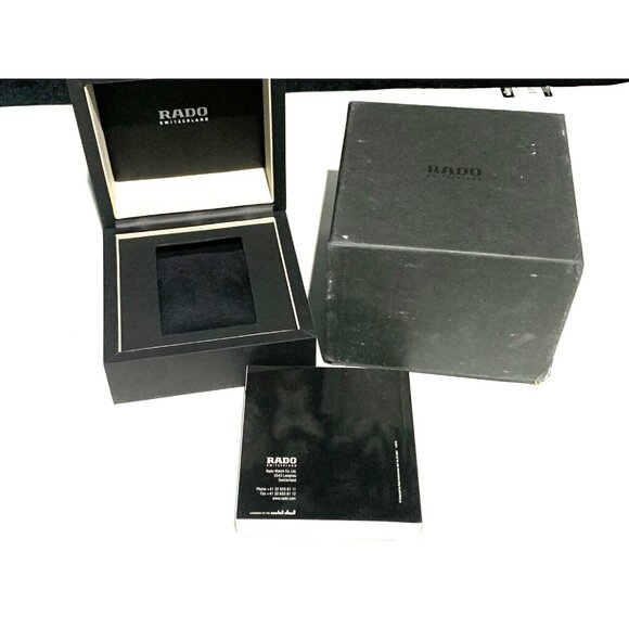 Rado Watch Box Presentation Black White Cardboard Gift Empty With Booklet - Picture 2 of 10